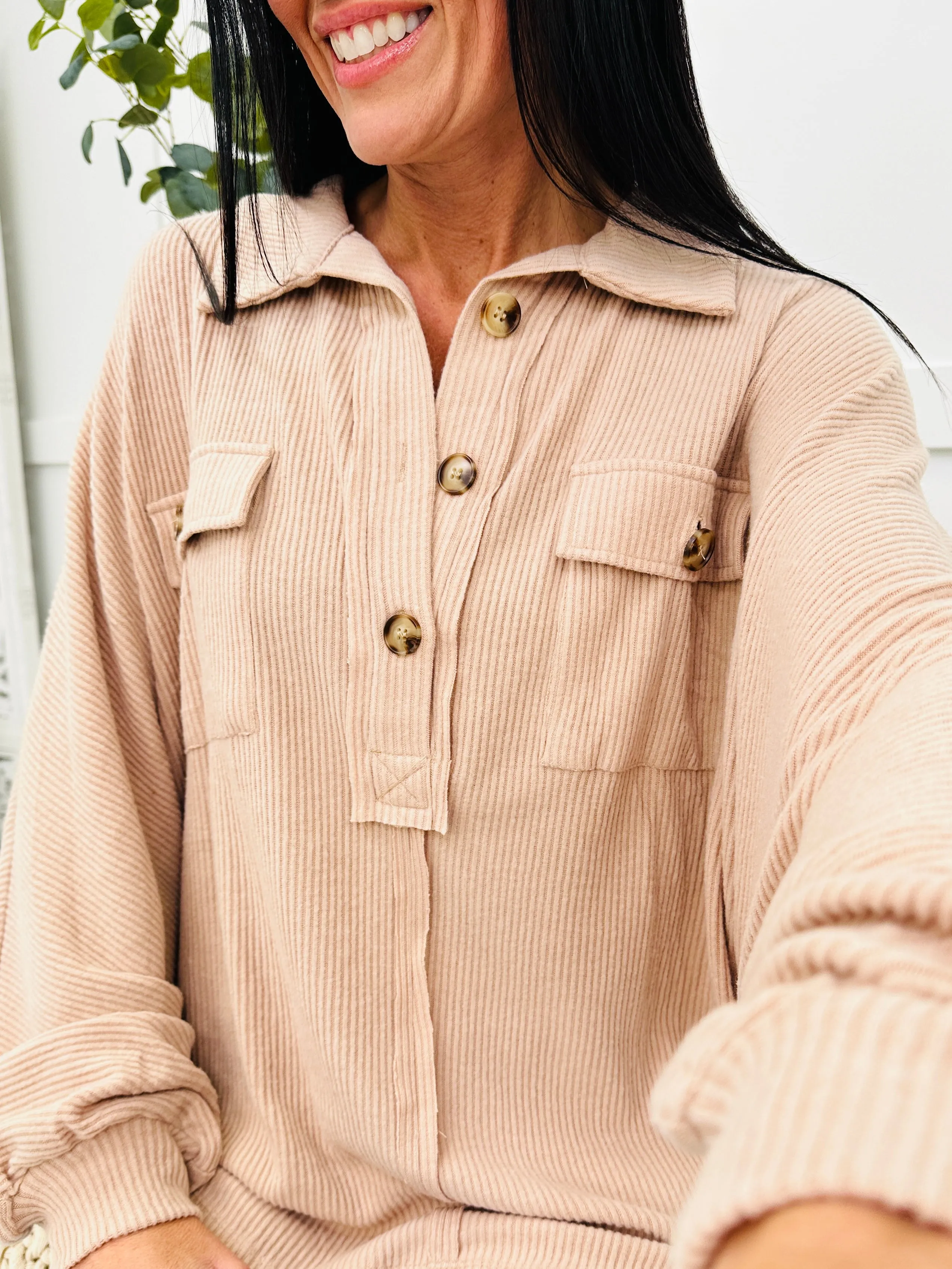 REG/CURVY Do You Still Think About Me Top In Light Taupe