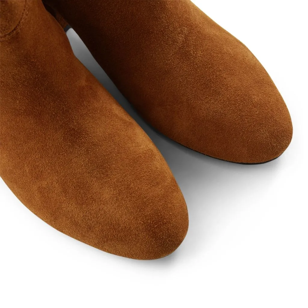 Sophy Suede Knee High Boot - BROWN