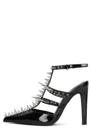 Step Back Heels - Patent Black/Silver