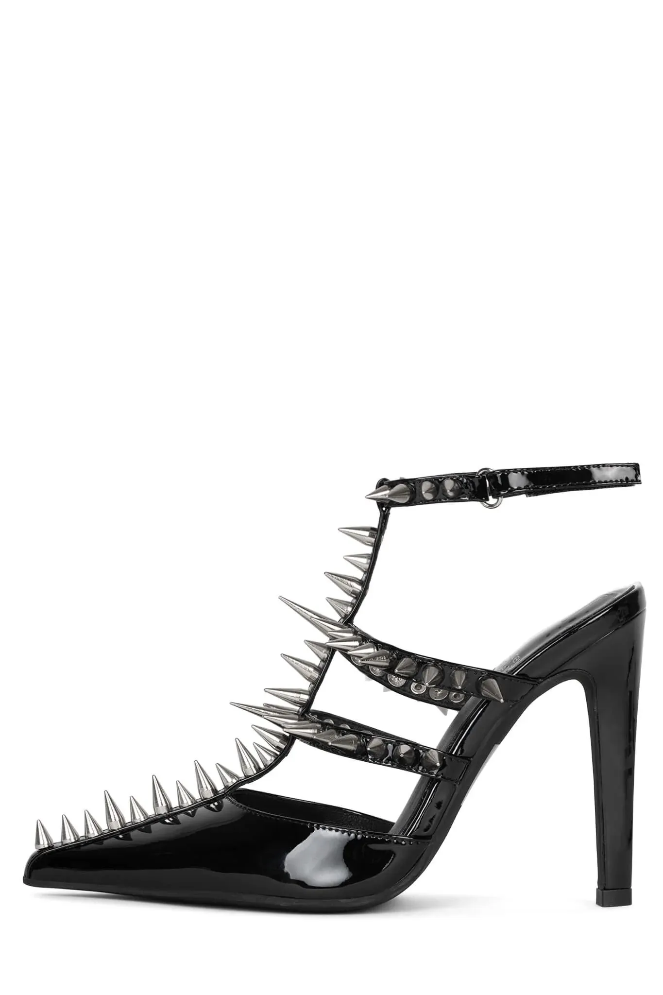 Step Back Heels - Patent Black/Silver
