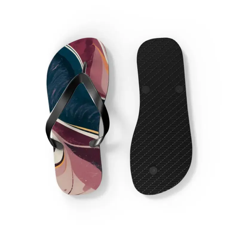 Stylish Maroon Marble Pattern Flip Flops