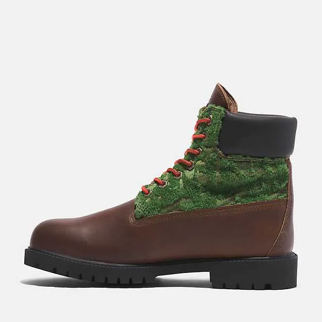 Timberland HERITAGE LACE  PREMIUM 6 IN WATERPROOF BOOT Men’s -MEDIUM BROWN FULL GREEN