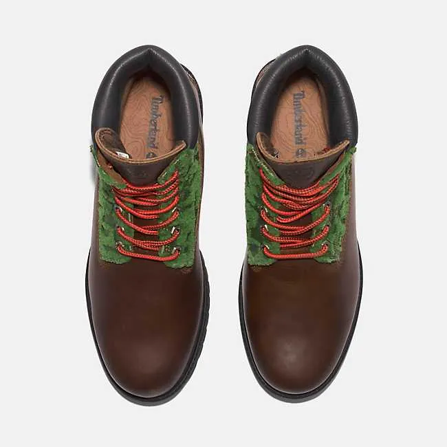 Timberland HERITAGE LACE  PREMIUM 6 IN WATERPROOF BOOT Men’s -MEDIUM BROWN FULL GREEN