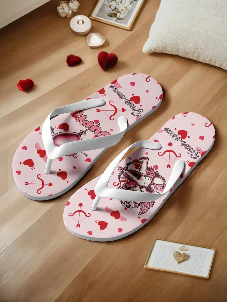 Unique Gift,Personalized Flip Flops, Custom Couple Slipper, Perfect Valentine Day Surprise