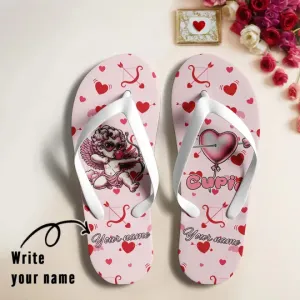 Unique Gift,Personalized Flip Flops, Custom Couple Slipper, Perfect Valentine Day Surprise