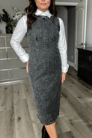 Women's Denim Midi Dress | Sage The Label | Black