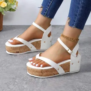 Women's Platform Thong Strap Toe-Ring Sandals 47145022C