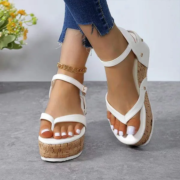 Women's Platform Thong Strap Toe-Ring Sandals 47145022C