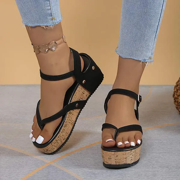 Women's Platform Thong Strap Toe-Ring Sandals 47145022C