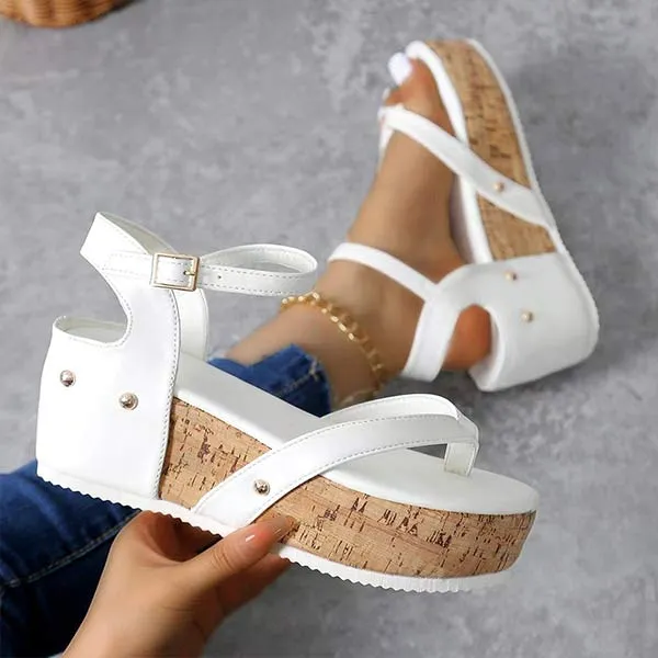 Women's Platform Thong Strap Toe-Ring Sandals 47145022C